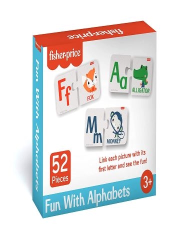 Fisher Price Fun with Alphabets Puzzles 56 Pieces Alphabet Matching Puzzles for Kids Age 3 Years and Above