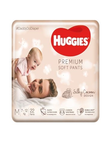 Huggies Premium Soft Pants Medium M size baby diaper pants 22 count