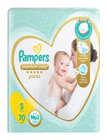 Pampers Premium Care Pants Small size baby diapers S 70 Count
