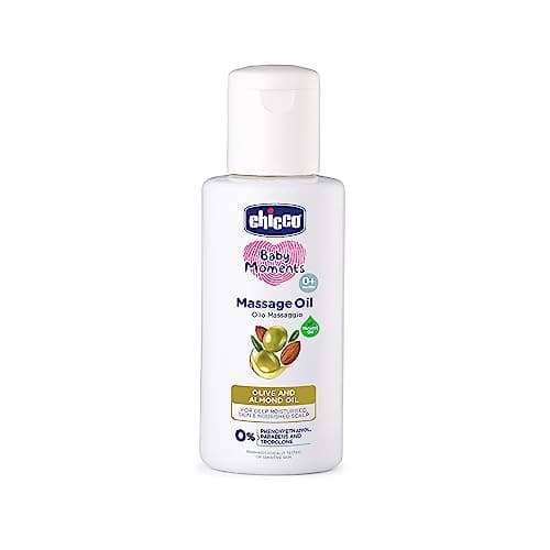 Chicco Baby Moments Massage Oil New Advanced Non sticky and Moisturizing Formula with Natural Ingred