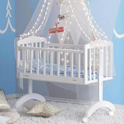 BabyTeddy Premium White 7 in 1 Lullaby Baby Crib Cot Baby