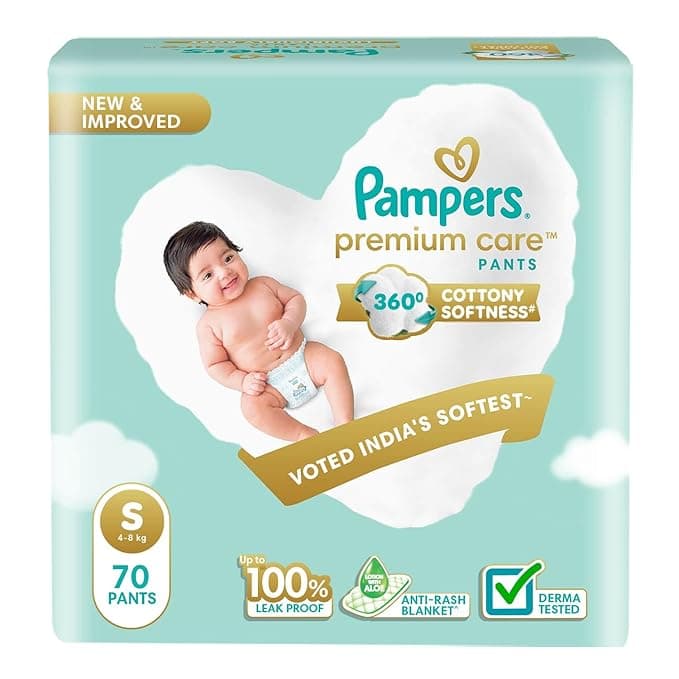 Pampers Premium Care Pants Small size baby diapers S 70 Count