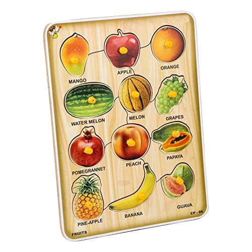 Wooden Board Kids Educational Fruit Name Puzzle | Mumpa