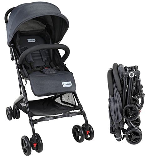 Luvlap Cruze Black Stroller Pram with Compact Tri-fold | Mumpa