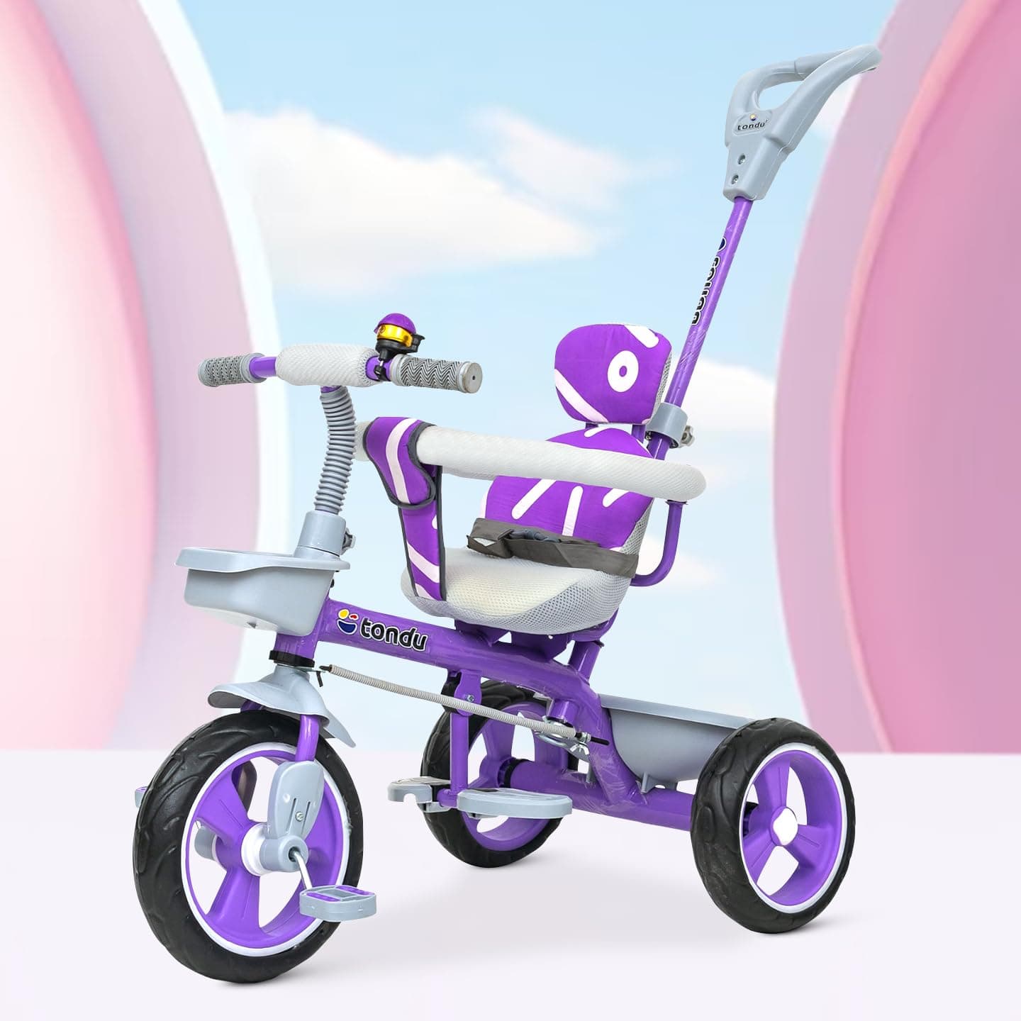 TONDU Kids Tricycle with Seatbelt & Parental Control