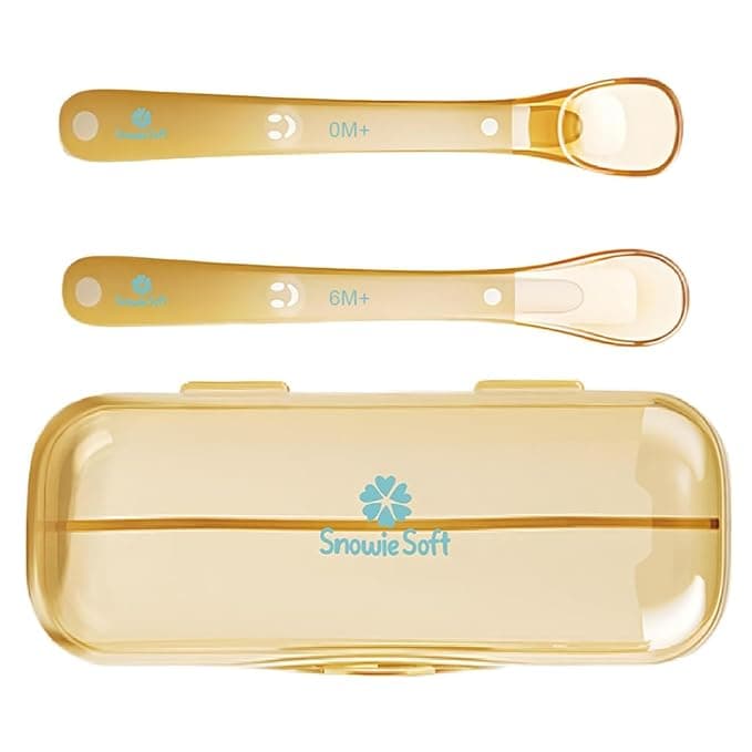 SNOWIE SOFT Silicone Baby Feeding Spoon Set – Ultra Soft Curved Spoons for 0–12 Months