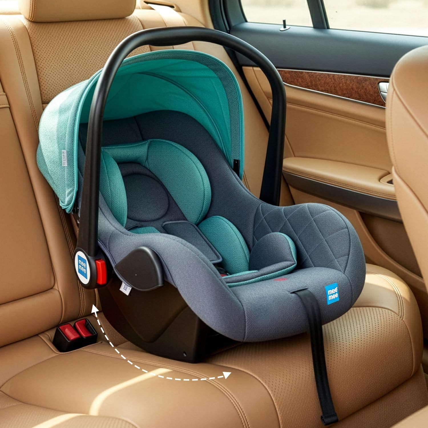 Mee Mee Little Explorer 4-in-1 Baby Car Seat & Carry Cot (0-15 Months, Blue)