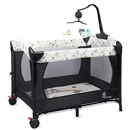 R for Rabbit Hide and Seek Plus Convertible Bedside Baby Cot