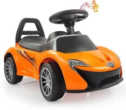 Kidbitkart Rider with Music, Lights, and Foot Drive | Non-Battery Operated Ride-On Car | Perfect for