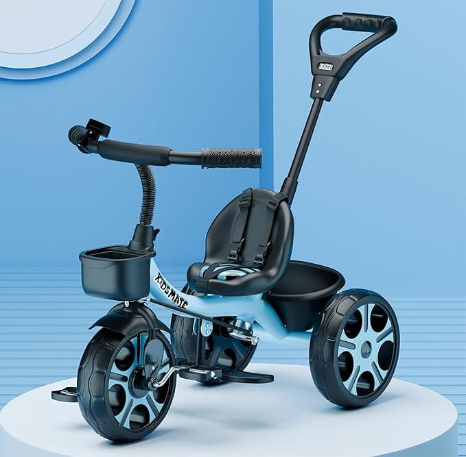 Kidsmate ToddlerBike with Seatbelt & Basket – Blue