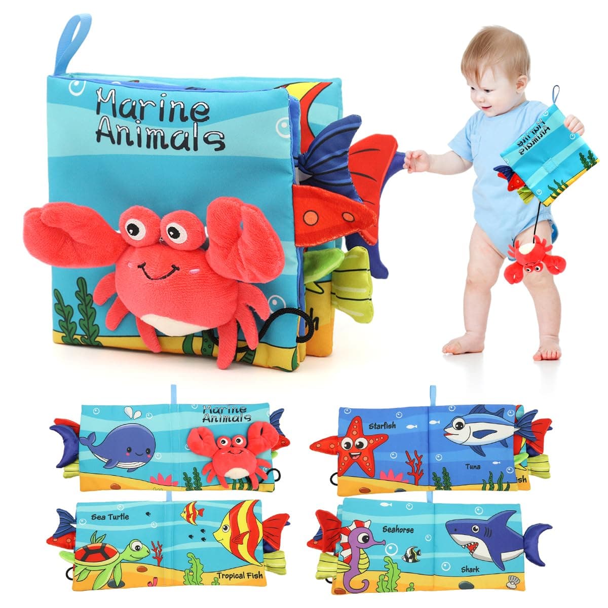 SNOWIE SOFT Marine Animal Cloth Books for Babies (0–3 Years)